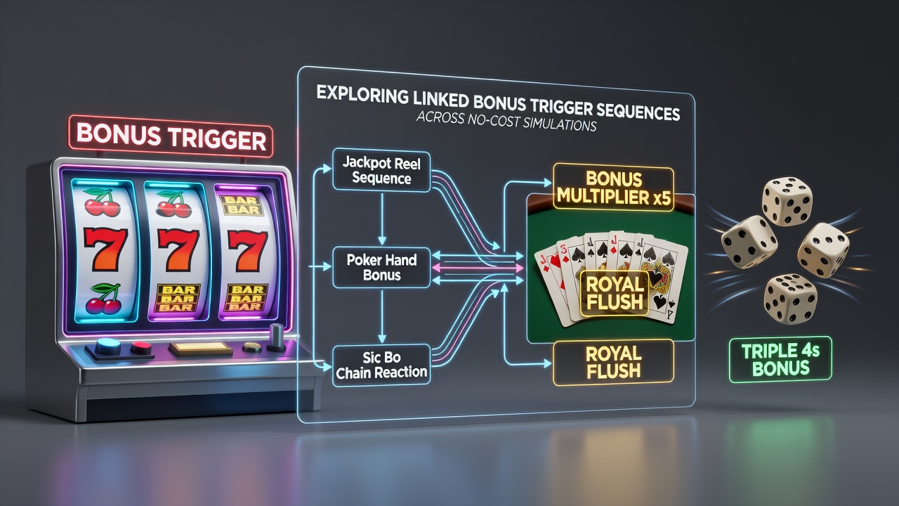 Simulation von verknüpften Bonussequenzen in Jackpot-Slots, Video Poker und Sic Bo