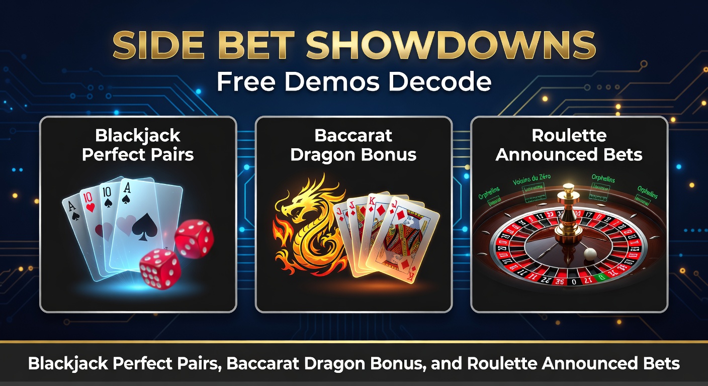 Blackjack-Tisch mit Perfect Pairs Side Bet im Fokus, umgeben von Chips und Karten in einem lebendigen Casino-Ambiente