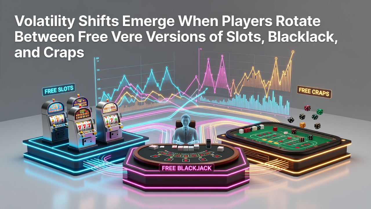 Darstellung von Volatilitätsmustern in kostenlosen Casino-Demos mit Slots, Blackjack und Craps